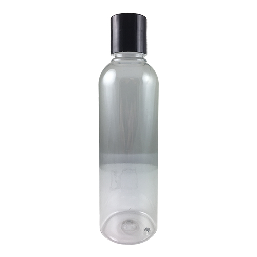 6.7 oz Clear Bottle w/ Black Cap (EMPTY)